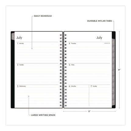 Enterprise Academic Weekly/Monthly Planner, 8 x 5, Black Cover, 12-Month (July to June): 2024 to 2025