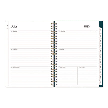 Greta Academic Year Weekly/Monthly Planner, Floral Artwork, 8.63 x 5.88, Green Cover, 12-Month: July 2024 to June 2025