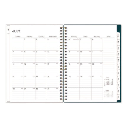 Greta Academic Year Weekly/Monthly Planner, Floral Artwork, 8.63 x 5.88, Green Cover, 12-Month: July 2024 to June 2025