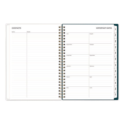 Greta Academic Year Weekly/Monthly Planner, Floral Artwork, 8.63 x 5.88, Green Cover, 12-Month: July 2024 to June 2025