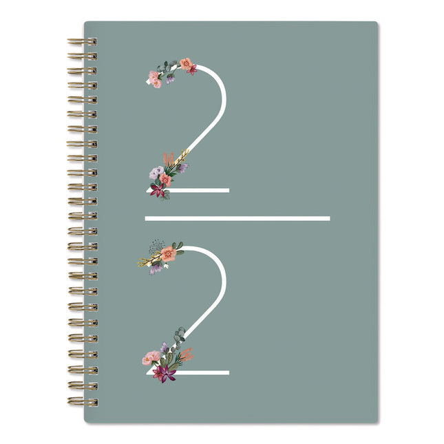 Greta Academic Year Weekly/Monthly Planner, Floral Artwork, 8.63 x 5.88, Green Cover, 12-Month: July 2024 to June 2025