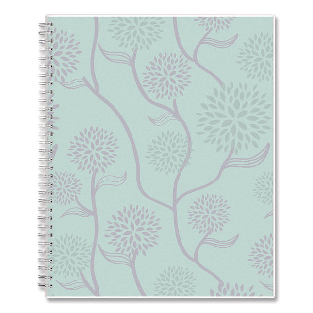 Rue Du Flore Weekly/Monthly Planner, Floral Artwork, 11 x 8.5, Jade/Lavender Cover, 12-Month (Jan to Dec): 2025