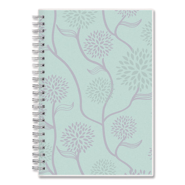 Rue Du Flore Weekly/Monthly Planner, Floral Artwork, 8 x 5, Jade/Lavender Cover, 12-Month (Jan to Dec): 2025