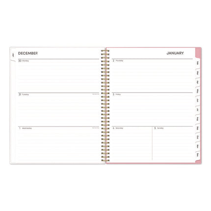 Mimi Pink Weekly/Monthly Planner, Floral Artwork, 11 x 8.5, Pink/Blue/Rose Cover, 12-Month (Jan to Dec): 2025