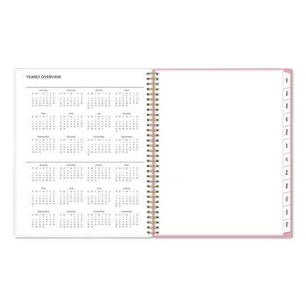 Mimi Pink Weekly/Monthly Planner, Floral Artwork, 11 x 8.5, Pink/Blue/Rose Cover, 12-Month (Jan to Dec): 2025