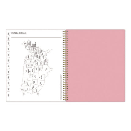 Mimi Pink Weekly/Monthly Planner, Floral Artwork, 11 x 8.5, Pink/Blue/Rose Cover, 12-Month (Jan to Dec): 2025