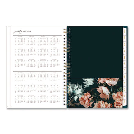 Life Note-It Dania Dark Weekly/Monthly Planner, Floral Artwork, 8.63 x 5.88, Multicolor Cover, 12-Month (Jan to Dec): 2025