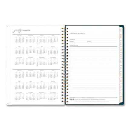 Life Note-It Dania Dark Weekly/Monthly Planner, Floral Artwork, 8.63 x 5.88, Multicolor Cover, 12-Month (Jan to Dec): 2025