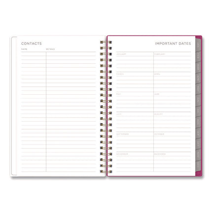 Kelly Ventura Magenta Bloom Weekly/Monthly Planner, Floral Artwork, 8 x 5, Multicolor Cover, 12-Month (Jan to Dec): 2025
