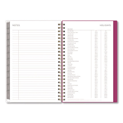 Kelly Ventura Magenta Bloom Weekly/Monthly Planner, Floral Artwork, 8 x 5, Multicolor Cover, 12-Month (Jan to Dec): 2025