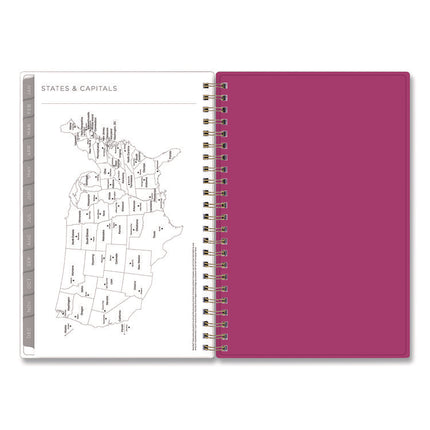 Kelly Ventura Magenta Bloom Weekly/Monthly Planner, Floral Artwork, 8 x 5, Multicolor Cover, 12-Month (Jan to Dec): 2025