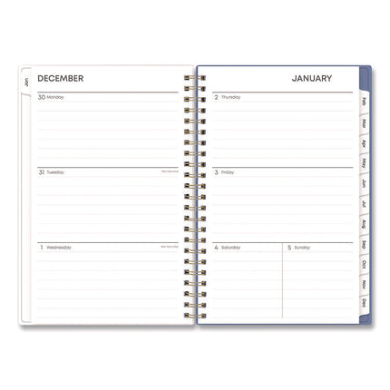 Cocorrina Weekly/Monthly Planner, Pastel Paisley Artwork, 8 x 5, Blue/Pink/White Cover, 12-Month (Jan to Dec): 2025