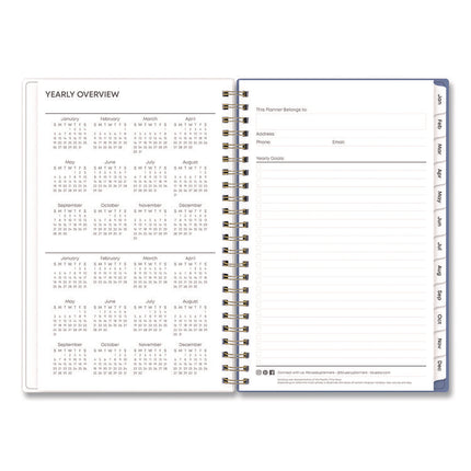 Cocorrina Weekly/Monthly Planner, Pastel Paisley Artwork, 8 x 5, Blue/Pink/White Cover, 12-Month (Jan to Dec): 2025