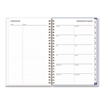 Cocorrina Weekly/Monthly Planner, Pastel Paisley Artwork, 8 x 5, Blue/Pink/White Cover, 12-Month (Jan to Dec): 2025
