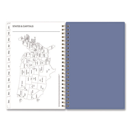 Cocorrina Weekly/Monthly Planner, Pastel Paisley Artwork, 8 x 5, Blue/Pink/White Cover, 12-Month (Jan to Dec): 2025