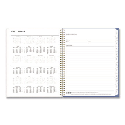 Cocorrina Weekly/Monthly Planner, Pastel Paisley Artwork, 11 x 8.5, Blue/Pink/White Cover, 12-Month (Jan to Dec): 2025