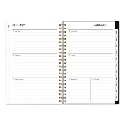 Nevaeh Weekly/Monthly Planner, Wildflowers Artwork, 8 x 5, Multicolor/Black Cover, 12-Month (Jan to Dec): 2025
