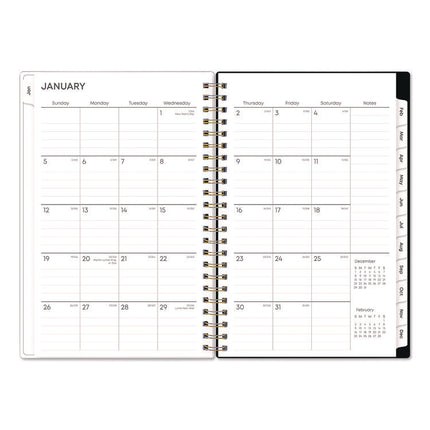 Nevaeh Weekly/Monthly Planner, Wildflowers Artwork, 8 x 5, Multicolor/Black Cover, 12-Month (Jan to Dec): 2025