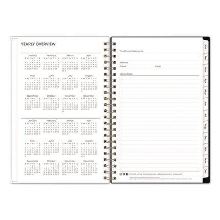 Nevaeh Weekly/Monthly Planner, Wildflowers Artwork, 8 x 5, Multicolor/Black Cover, 12-Month (Jan to Dec): 2025