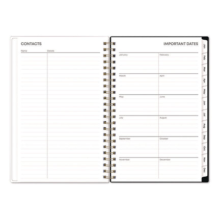 Nevaeh Weekly/Monthly Planner, Wildflowers Artwork, 8 x 5, Multicolor/Black Cover, 12-Month (Jan to Dec): 2025