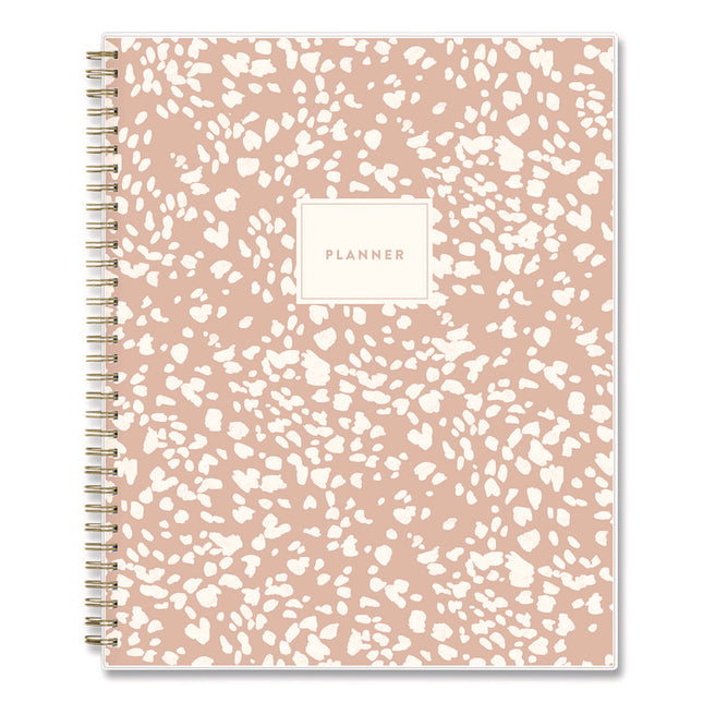Natalya Weekly/Monthly Planner, Abstract Artwork, 11 x 8.5, Peach-Pink/White Cover, 12-Month (Jan to Dec): 2025