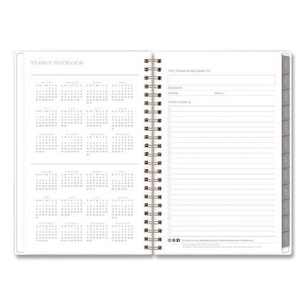 Kelly Ventura Mimosa Weekly/Monthly Planner, Luscious Lemons Artwork, 8 x 5, Yellow/White Cover, 12-Month (Jan to Dec): 2025