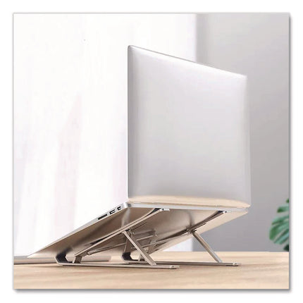 Portable Laptop Riser Stand, 11.85" x 2.5" to 5.5", Silver
