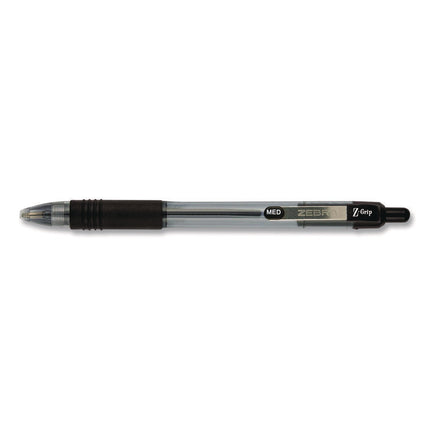 Z-Grip Ballpoint Pen, Retractable, Medium, 1 mm, Black Ink, Clear/Black Barrel, 96/Pack