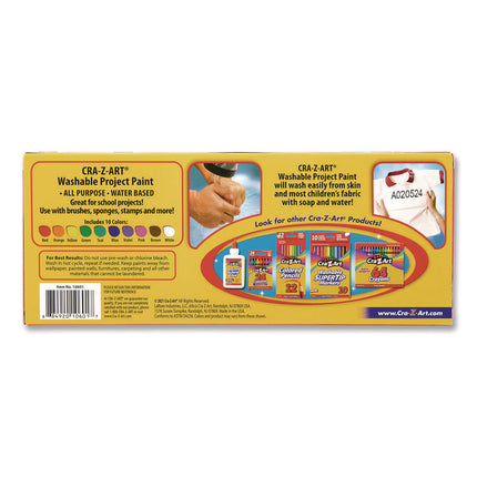 Washable Project Paints, 10 Assorted Colors, 2 oz Bottles, 10/Pack