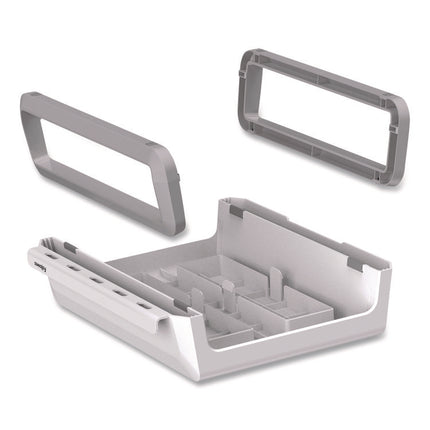 Breyta Monitor Stand, 13.94" x 11.97" x 3.23" to 5.9", White, Supports 33 lb