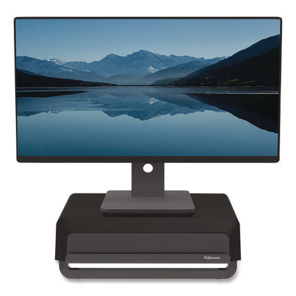 Breyta Monitor Stand, 13.94" x 11.97" x 3.23" to 5.9", Black, Supports 33 lb
