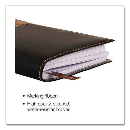 Deluxe Weekly/Monthly Pocket Planner, 6 x 3.5, Black/Brown Two-Tone Cover, 14-Month: Nov 2024 to Dec 2025