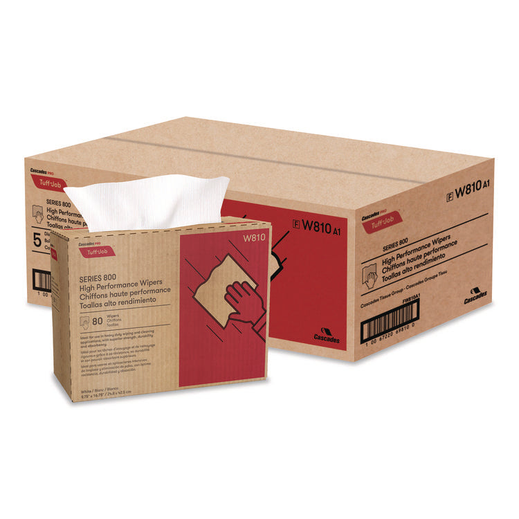 Tuff-Job Spunlace Towels, 1-Ply, 9.75 x 16.75, White, 80 Sheets/Box, 5 Boxes/Carton