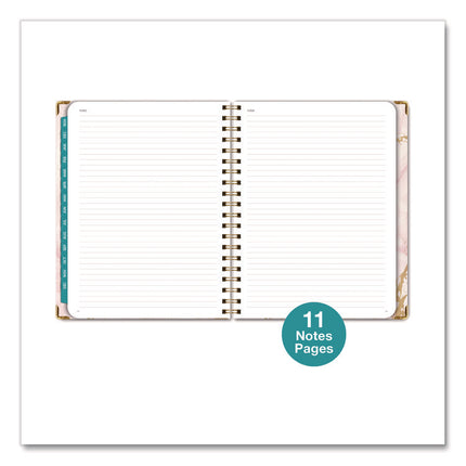 Marble Weekly/Monthly Planner, 11 x 8.5, Pink Marble/Gold Cover, 14-Month: Nov 2024 to Dec 2025