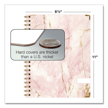 Marble Weekly/Monthly Planner, 11 x 8.5, Pink Marble/Gold Cover, 14-Month: Nov 2024 to Dec 2025