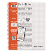 Whitelines Notebook, Quadrille Rule (5 sq/in), Gray/Orange Cover, (70) 11 x 8.5 Sheets