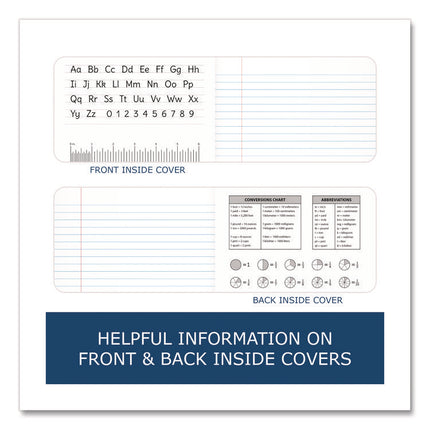 Junior Composition Notebook, Wide/Legal Rule, Black Marble Cover, (60) 4.88 x 7.5 Sheets