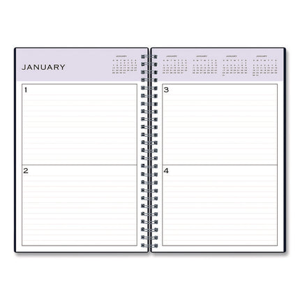 Perpetual Daily Planner, 8.5 x 5.5, Blue Cover, 52 Weeks: Undated