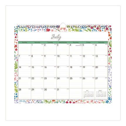 Ditsy Dapple Light Academic Wall Calendar, Floral Artwork, 15 x 12, White/Multicolor Sheets, 12-Month (July-June): 2024-2025
