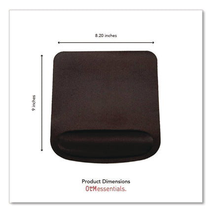 Foam Non-Skid Mouse Pad with Wrist Rest, 8.25 x 9, Black