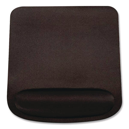 Foam Non-Skid Mouse Pad with Wrist Rest, 8.25 x 9, Black