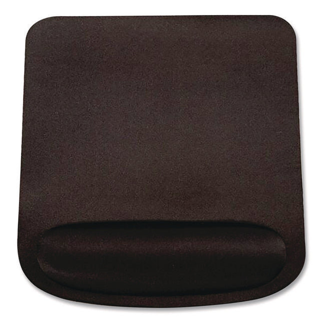 Foam Non-Skid Mouse Pad with Wrist Rest, 8.25 x 9, Black