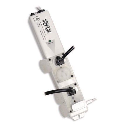 Medical-Grade Surge Protector with Antimicrobial Protection for Patient-Care Vicinity, 4 Outlets, 15 ft Cord, 1,410 J, White