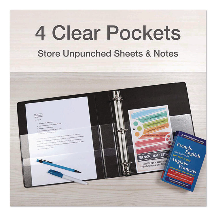 Premier Easy Open Clearvue Locking Slant-D Ring Binder, 3 Rings, 1.5" Capacity, 11 X 8.5, Black