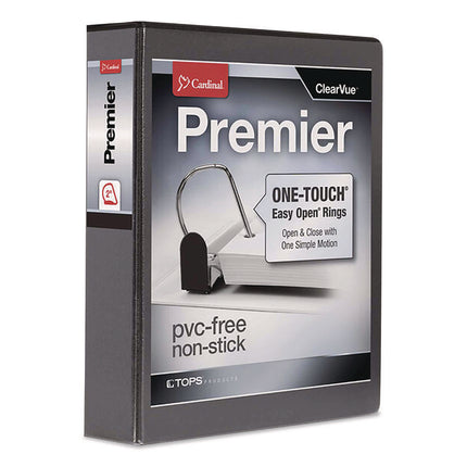 Premier Easy Open Clearvue Locking Slant-D Ring Binder, 3 Rings, 2" Capacity, 11 X 8.5, Black