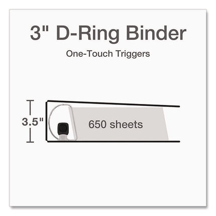 Premier Easy Open Clearvue Locking Slant-D Ring Binder, 3 Rings, 3" Capacity, 11 X 8.5, White