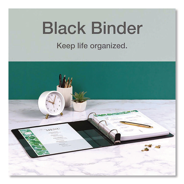 Premier Easy Open Clearvue Locking Slant-D Ring Binder, 3 Rings, 3" Capacity, 11 X 8.5, Black
