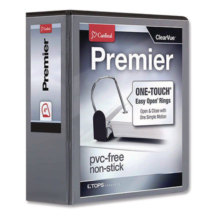 Premier Easy Open Clearvue Locking Slant-D Ring Binder, 3 Rings, 4" Capacity, 11 X 8.5, Black