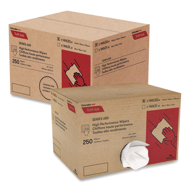 Tuff-Job Spunlace Towels, Crumple Pack, 14.38 x 14, White, 250/Carton