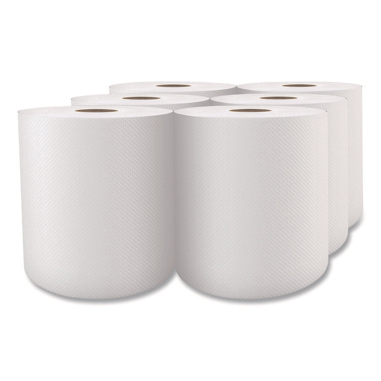 Select Roll Paper Towels, 1-Ply, 7.9" x 800 ft, White, 6 Rolls/Carton